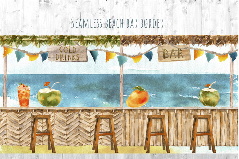 beach-activities-watercolor-collage