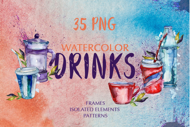 watercolor-drinks-png-set