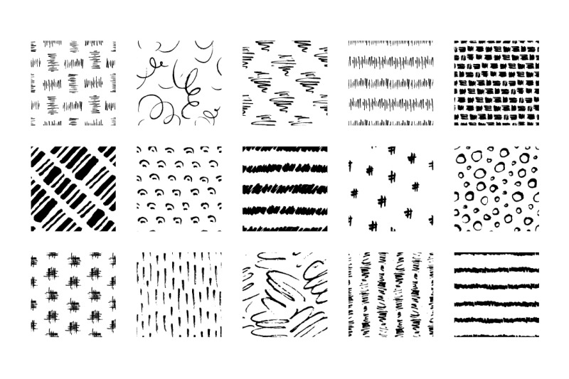 50 Hand Drawn Pen & Ink Patterns. Abstract Vector Doodles. By DESIGN BY