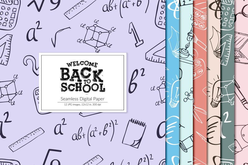 back-to-school-seamless-patterns