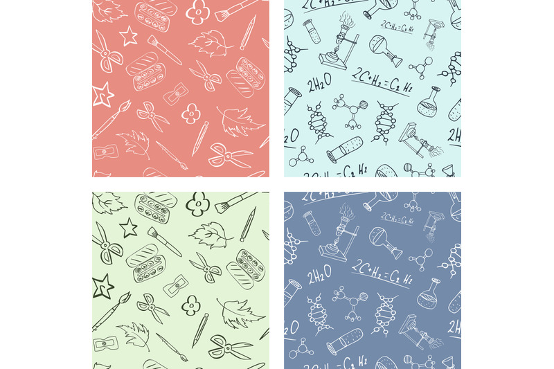 back-to-school-seamless-patterns