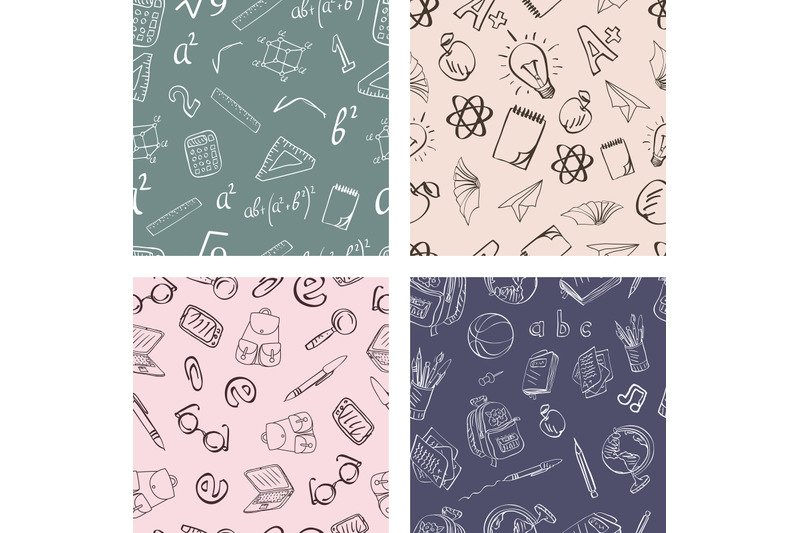 back-to-school-seamless-patterns