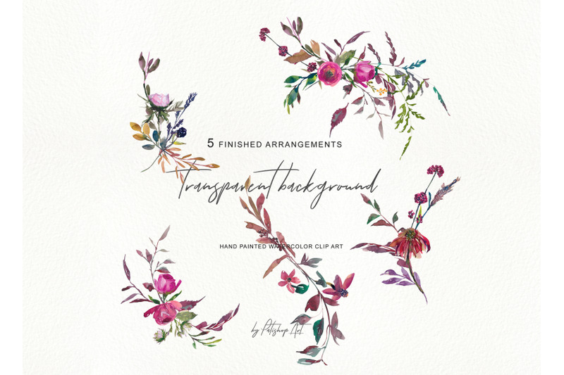 watercolor-fall-twigs-herbs-amp-flowers-arrangements-clipart