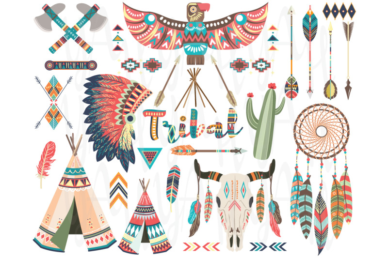 tribal-indian-native-elements-set