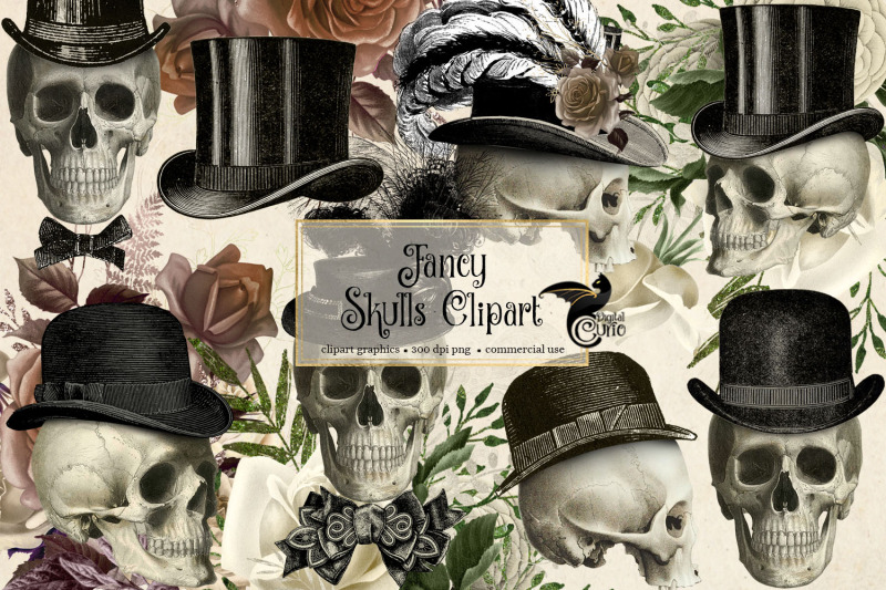 fancy-skulls-clipart