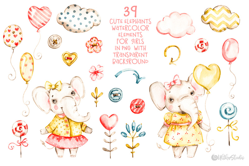 cute-baby-girls-elephants-nursery-watercolor-clipart-kids-animals