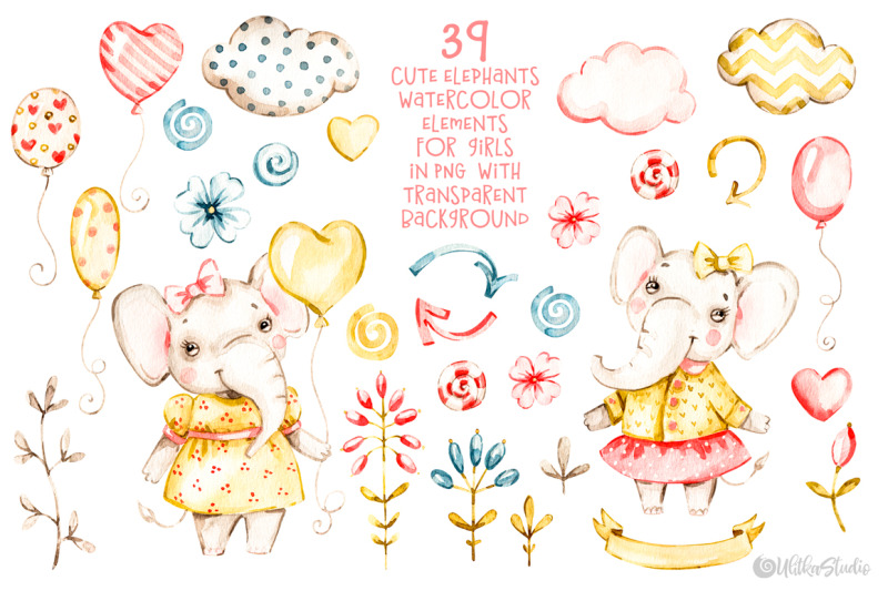 cute-baby-girls-elephants-nursery-watercolor-clipart-kids-animals