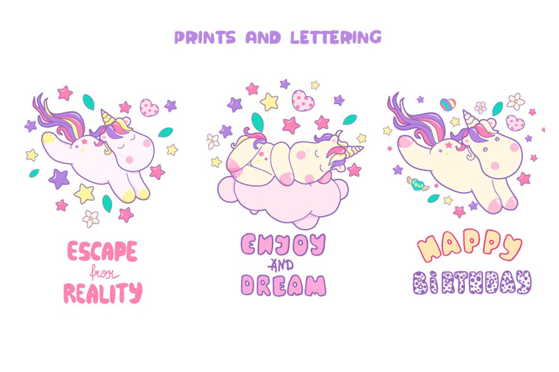 unicorns-graphic-set