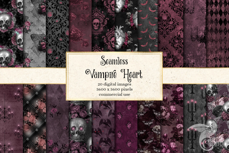 vampire-heart-digital-paper