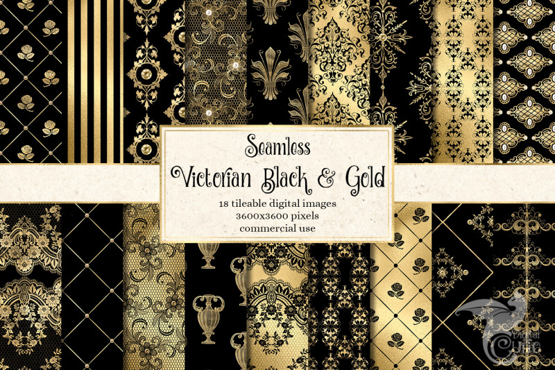 victorian-black-and-gold-digital-paper