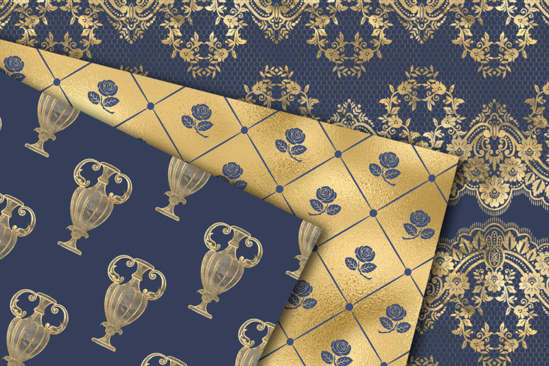 victorian-blue-and-gold-digital-paper