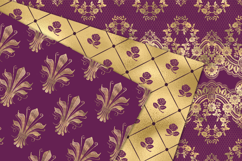 victorian-purple-and-gold-digital-paper