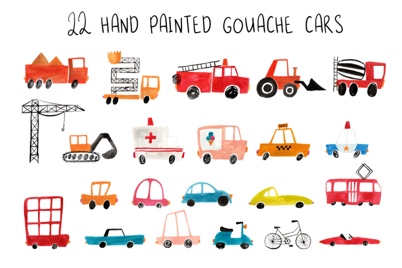gouache-cars
