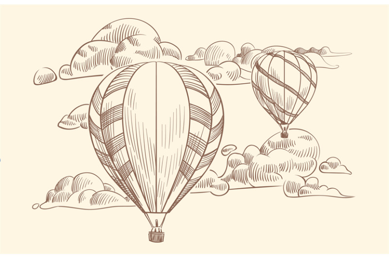 sketch-air-balloon-in-clouds-flight-travel-by-air-balloons-with-baske