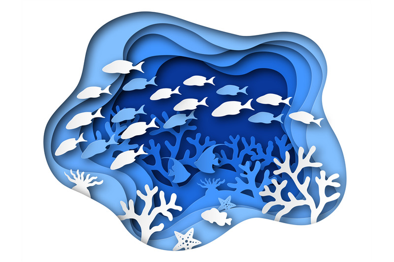 underwater-sea-paper-cut-ocean-bottom-reefs-with-sea-animals-corals