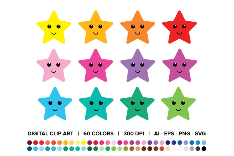 happy-star-clip-art-set