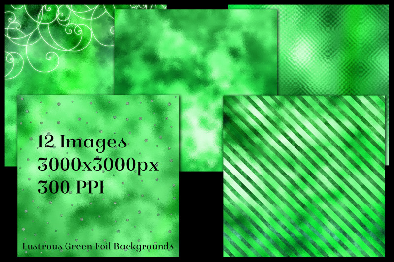 lustrous-green-foil-backgrounds-12-image-textures-set