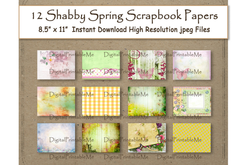 spring-shabby-digital-paper-11-quot-x-8-5-quot-patterns-flowers-rustic-texture