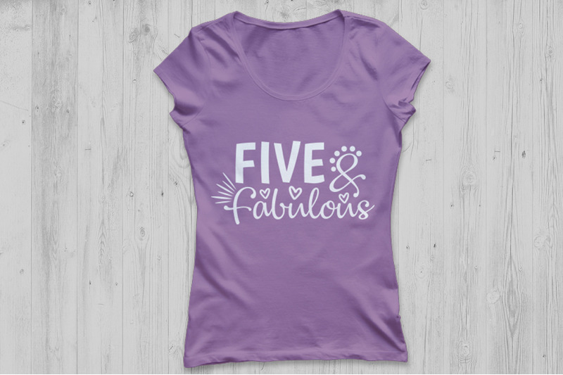 Download Five and Fabulous Svg, Birthday Svg, Fifth Birthday Svg ...