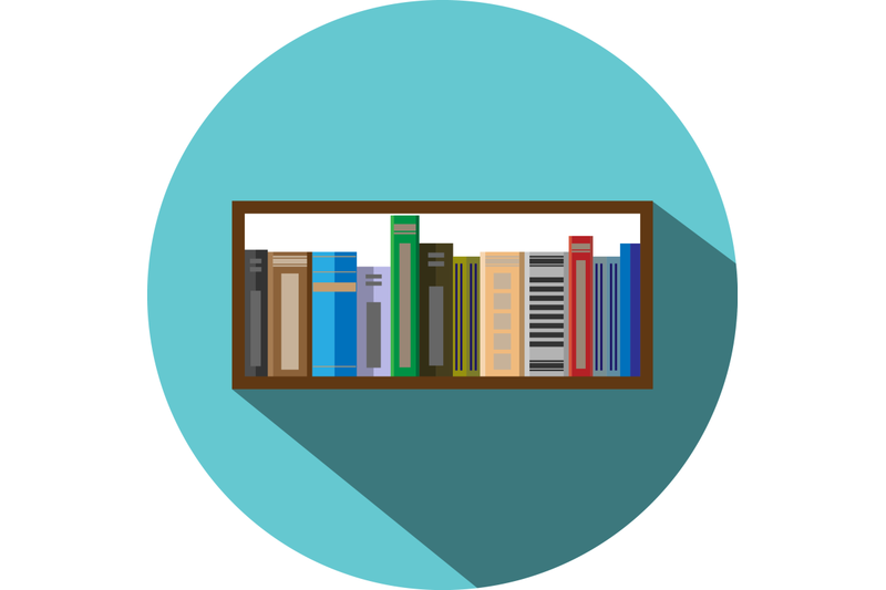 book-shelf-icon-flat-style