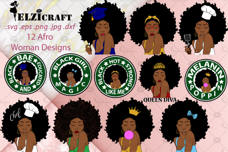 12-afro-woman-designs-bundle-svg-cut-files