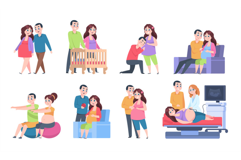 couple-pregnancy-characters-woman-and-newborn-baby-activities-young