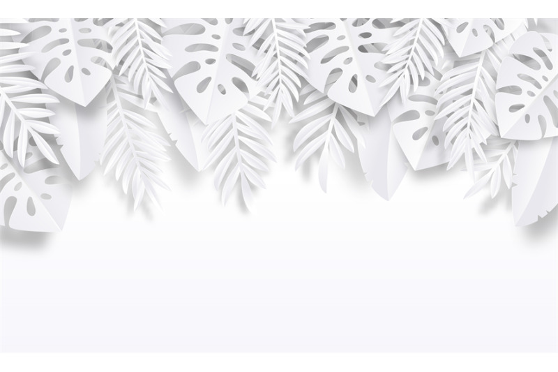 paper-cut-tropic-background-summer-trendy-poster-with-exotic-leaves