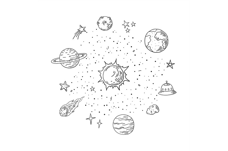 doodle-solar-system-trendy-handdrawn-space-planet-meteor-comet-astro