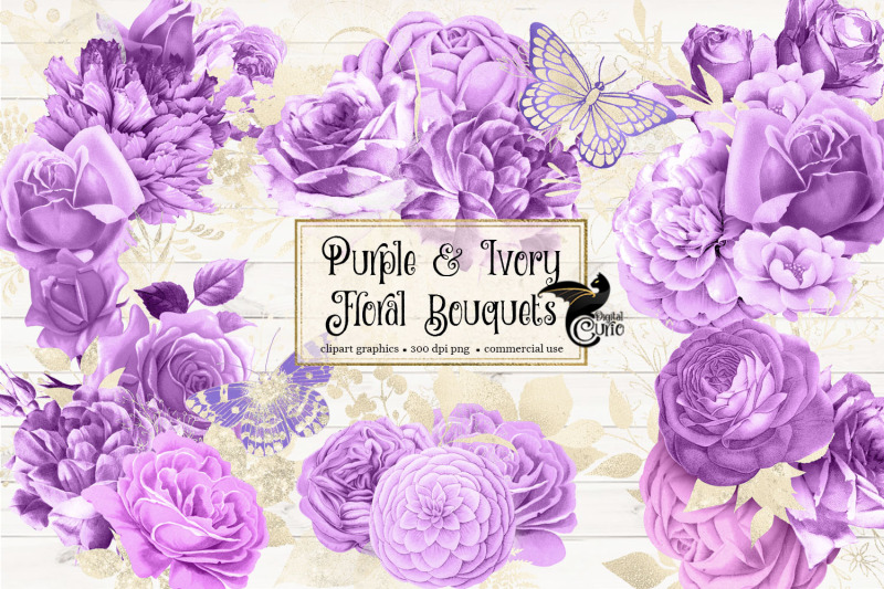 purple-and-ivory-floral-bouquets