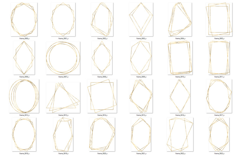 white-and-gold-polygonal-frames