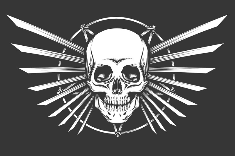 human-skull-emblem-design