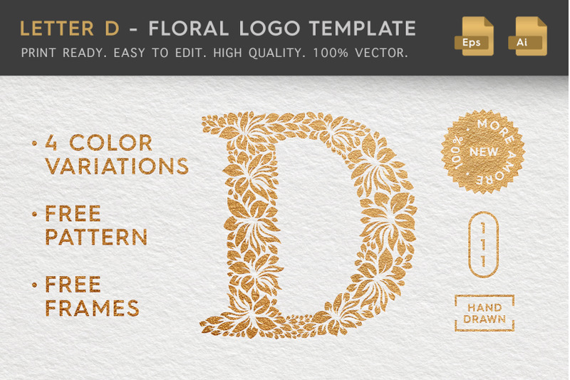 letter-d-floral-logo-template