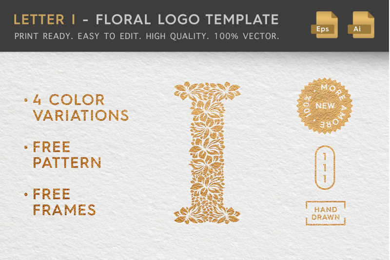 letter-i-floral-logo-template