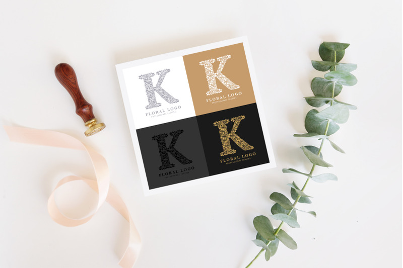 letter-k-floral-logo-template