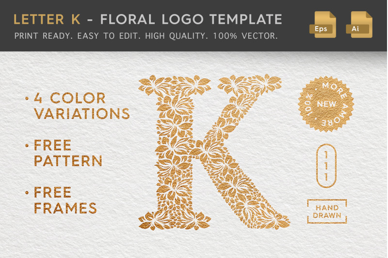 letter-k-floral-logo-template