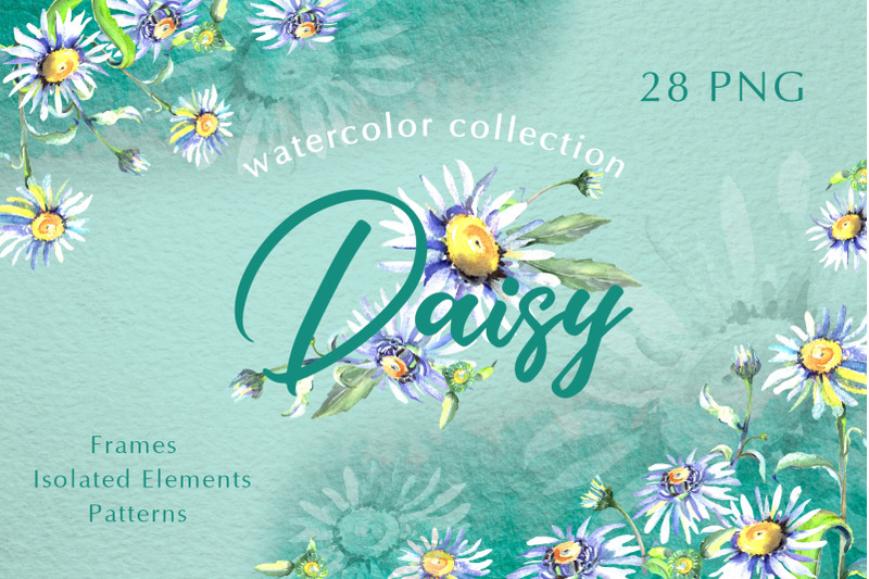 daisy-flower-green-watercolor-png