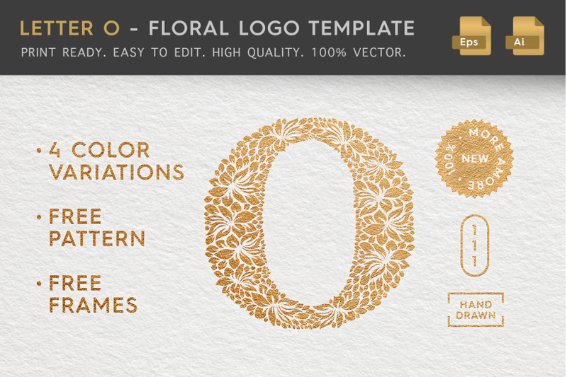 letter-o-floral-logo-template