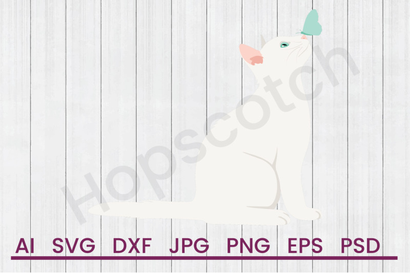 white-cat-svg-file-dxf-file