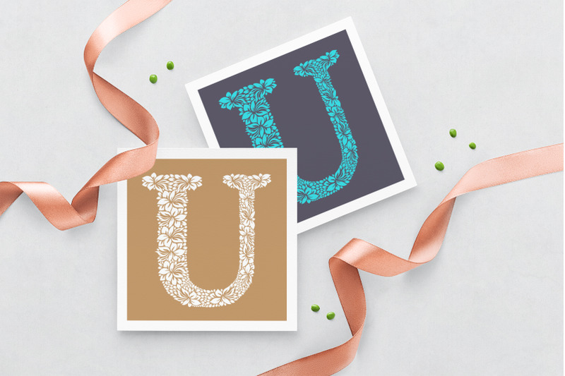 letter-u-floral-logo-template