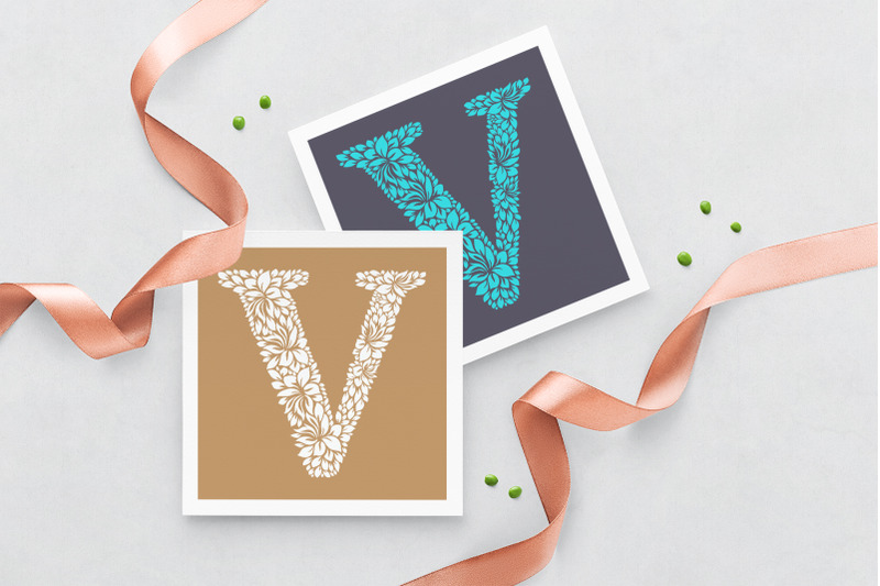 letter-v-floral-logo-template