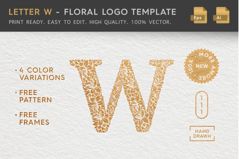 letter-w-floral-logo-template
