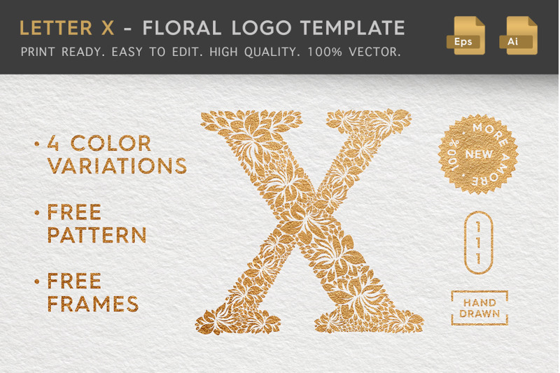 letter-x-floral-logo-template