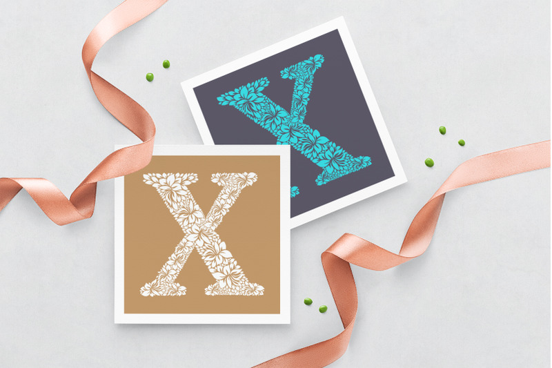 letter-x-floral-logo-template