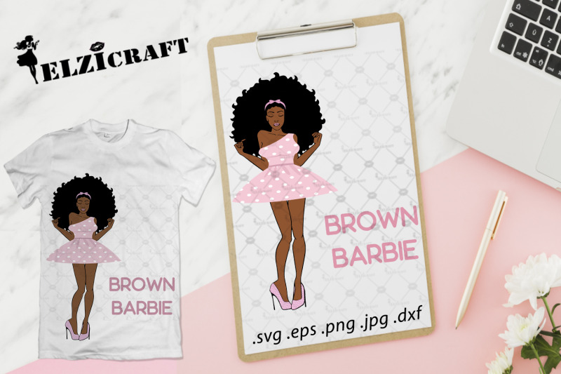 afro-woman-brown-barbie-svg-cut-file