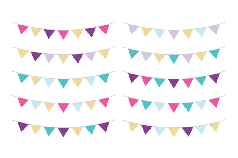 purple-gold-and-teal-triangle-banners