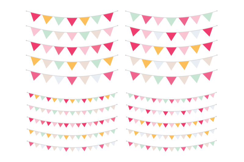 spring-pink-and-gold-triangle-banners