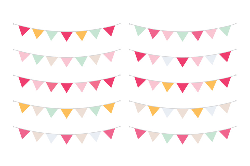 spring-pink-and-gold-triangle-banners