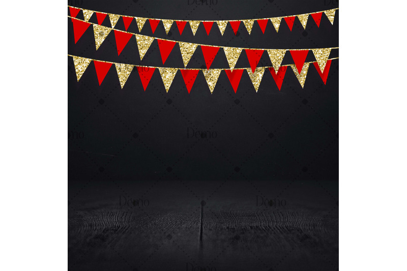 34-red-and-gold-glitter-party-garland-overlay-digital-images