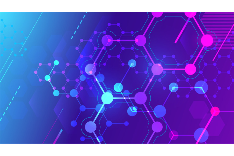 color-molecular-structure-hexagonal-molecule-grid-chemistry-structur