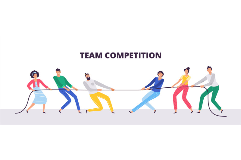 tug-of-war-people-teams-pull-the-rope-office-workers-compete-and-rop